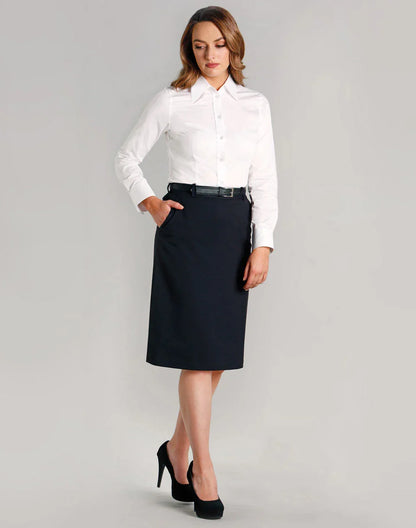 Ladies Poly/Viscose Stretch A-line Utility Lined Skirt M9478 - PrintaPromo