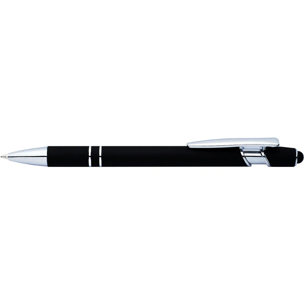 Grid Metal Stylus Rubber Pens - PrintaPromo