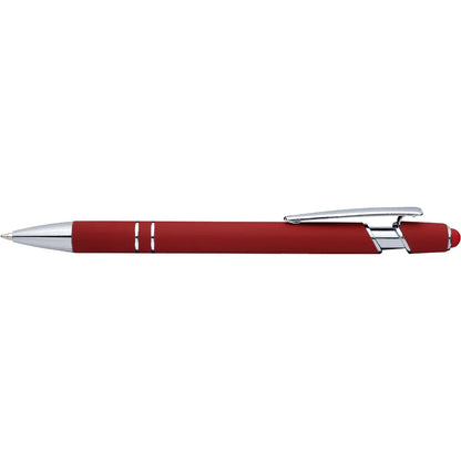 Grid Metal Stylus Rubber Pens - PrintaPromo