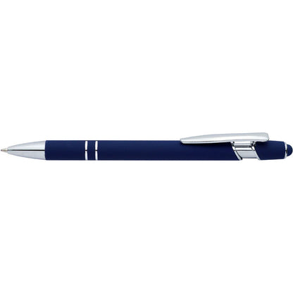Grid Metal Stylus Rubber Pens - PrintaPromo