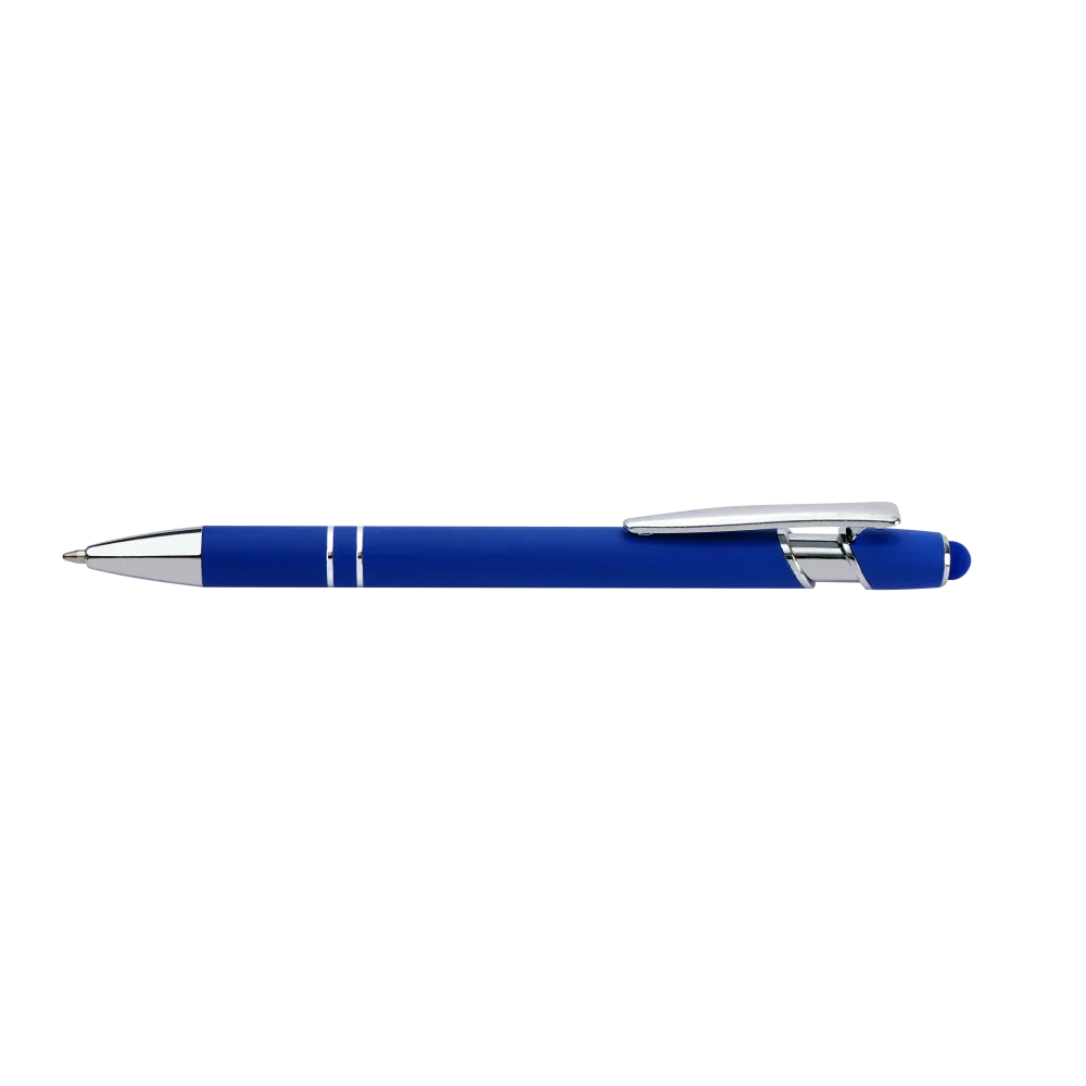 Grid Metal Stylus Rubber Pens - PrintaPromo