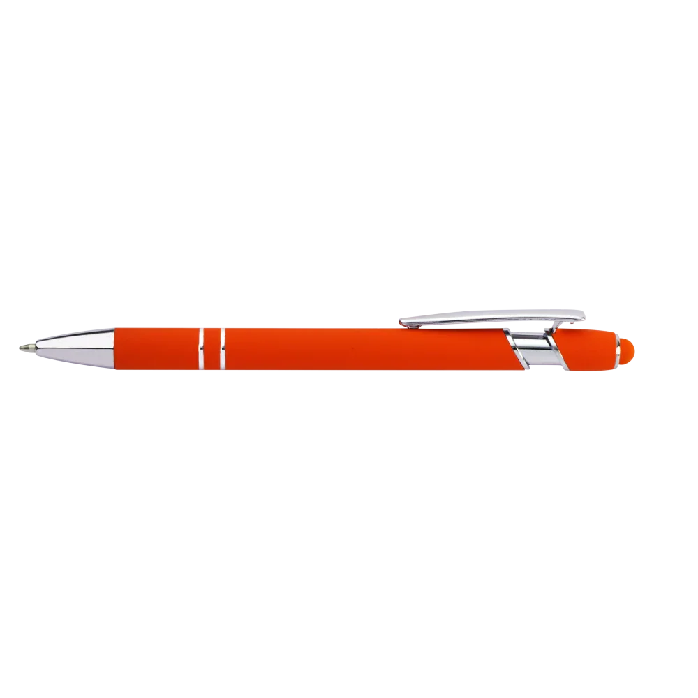 Grid Metal Stylus Rubber Pens - PrintaPromo