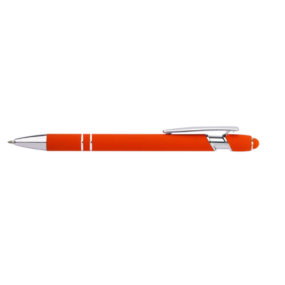 Grid Metal Stylus Rubber Pens - PrintaPromo