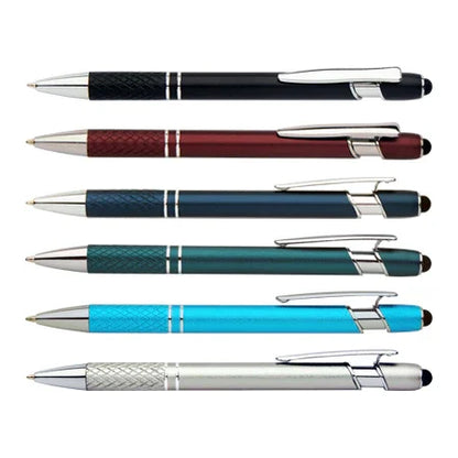 Grid Metal Stylus Pens - PrintaPromo