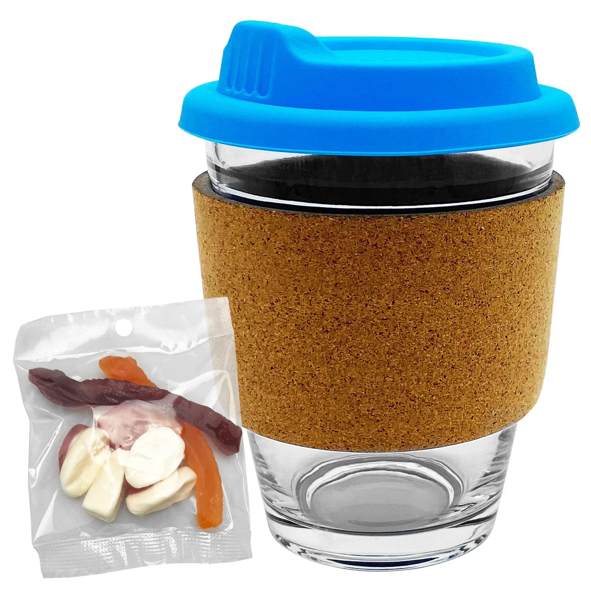 Jelly Party Mix in Cork Band Glass Coffee Cup - PrintaPromo