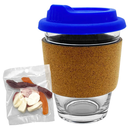 Jelly Party Mix in Cork Band Glass Coffee Cup - PrintaPromo