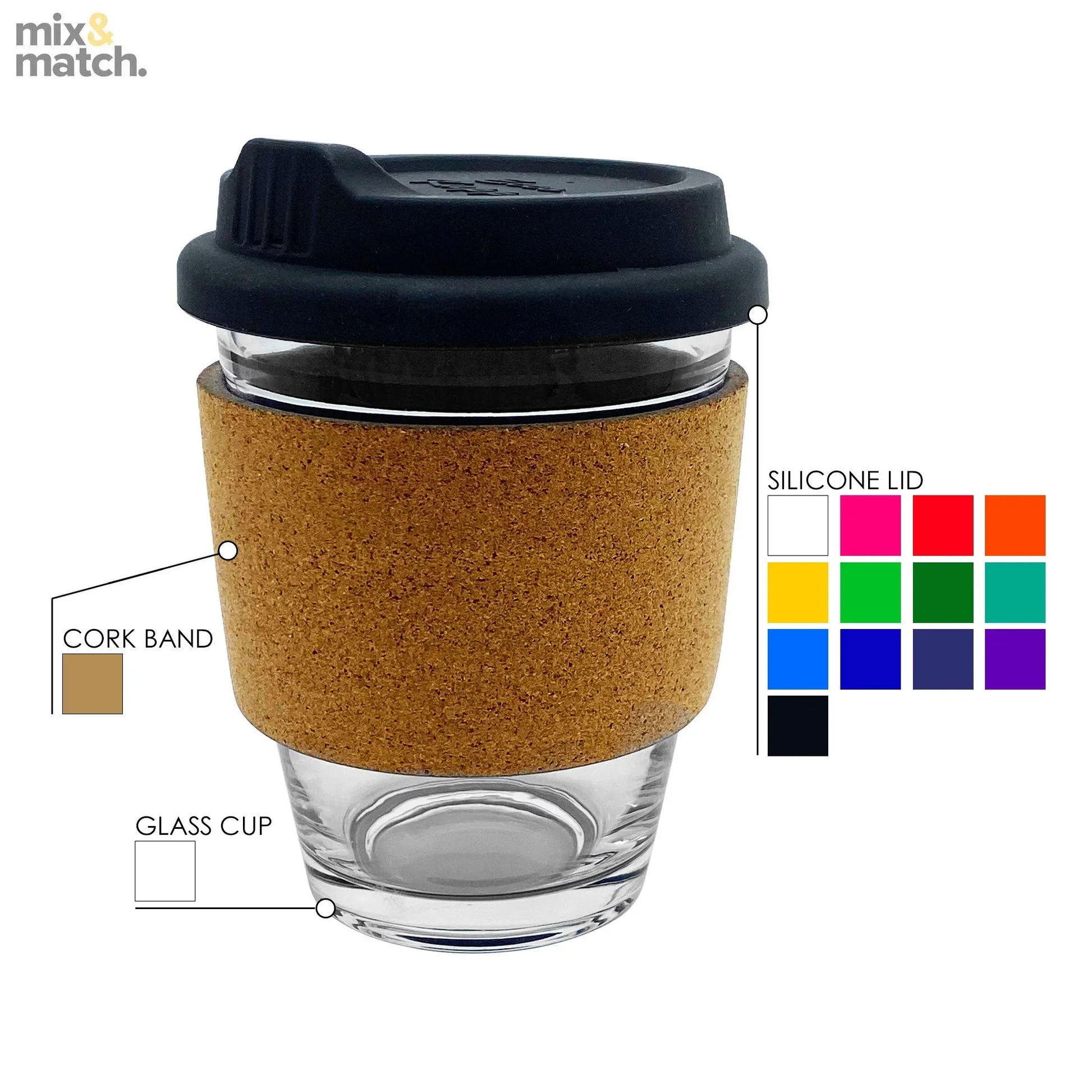 Jelly Party Mix in Cork Band Glass Coffee Cup - PrintaPromo
