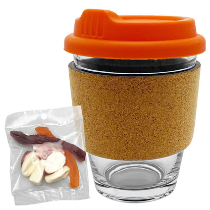 Jelly Party Mix in Cork Band Glass Coffee Cup - PrintaPromo