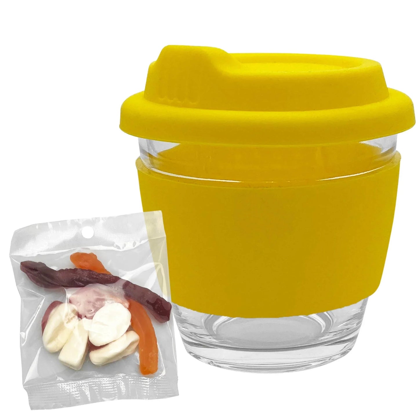 Jelly Party Mix in Venice Glass Coffee Cup - PrintaPromo