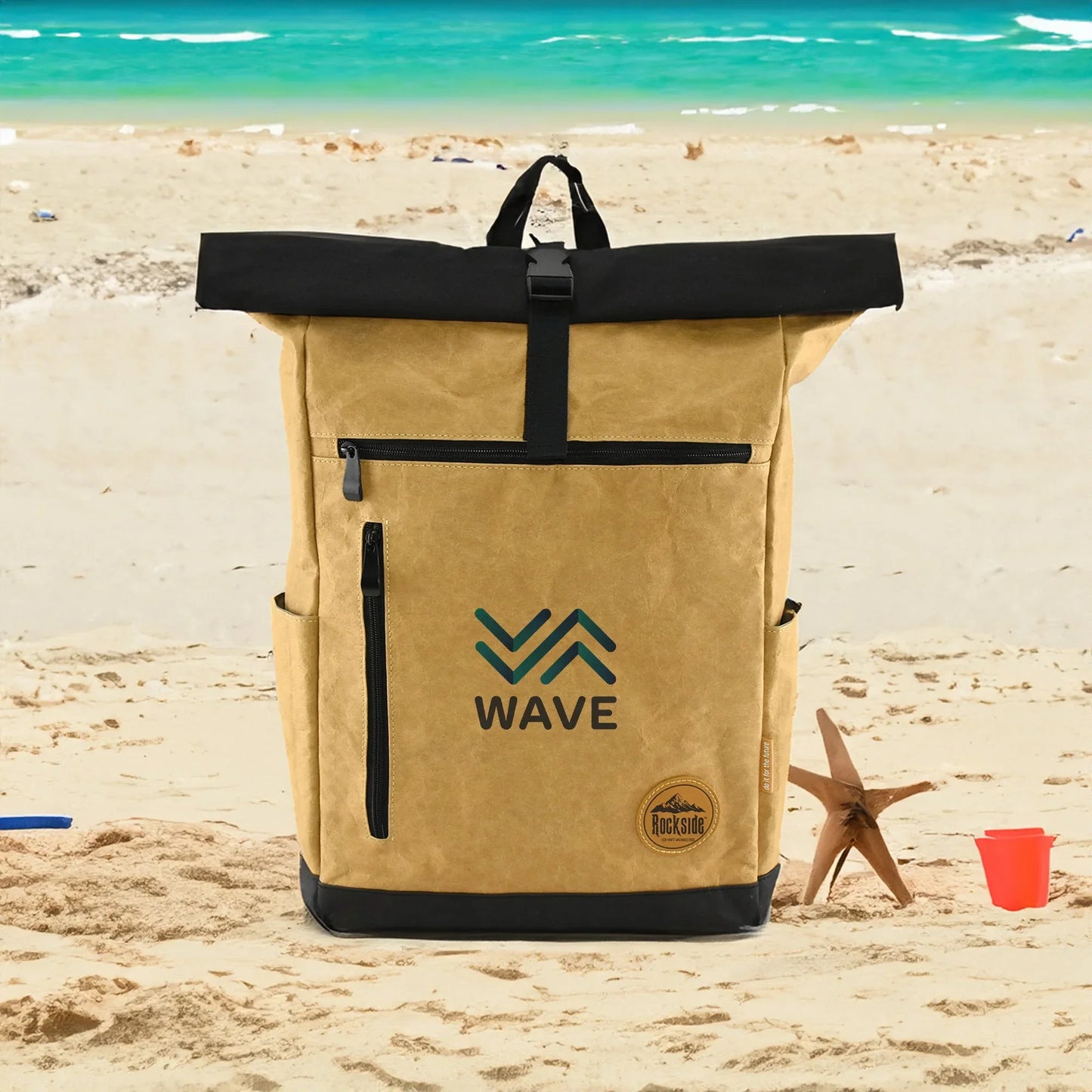 Seaside Kraft Paper Laptop Backpack - PrintaPromo