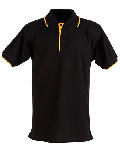 Mens Poly/Cotton Contrast Pique Short Sleeve Polo PS08 - PrintaPromo