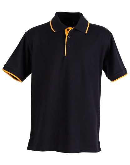 Mens Poly/Cotton Contrast Pique Short Sleeve Polo PS08 - PrintaPromo