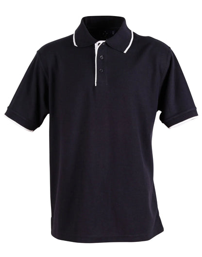 Mens Poly/Cotton Contrast Pique Short Sleeve Polo PS08 - PrintaPromo