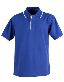 Mens Poly/Cotton Contrast Pique Short Sleeve Polo PS08 - PrintaPromo