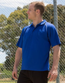 Mens CoolDry Raglan Short Sleeve Contrast Polo PS20 - PrintaPromo