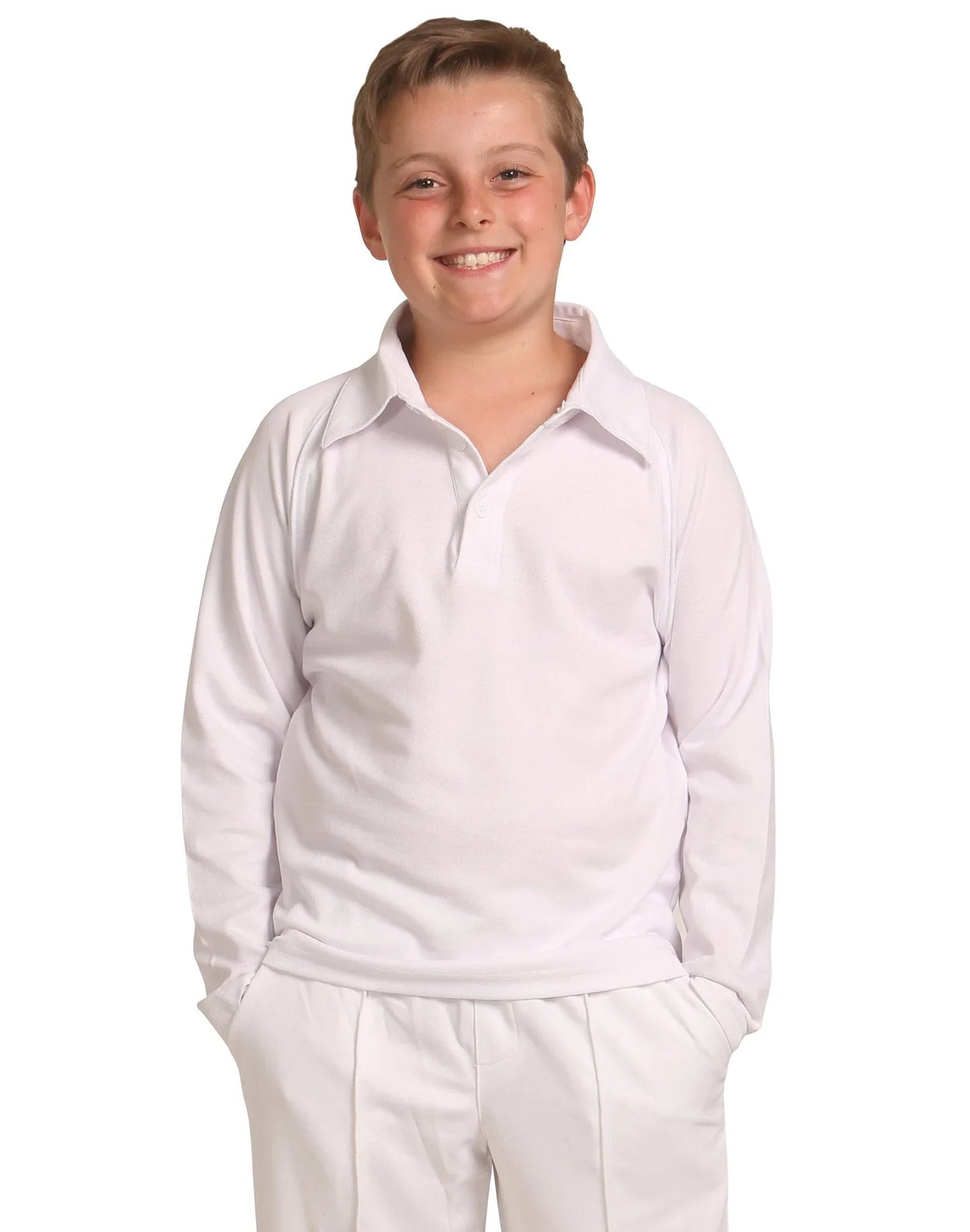 Kids TrueDry Mesh Knit Short Sleeve Cricket Long Sleeve Polo PS29KL - PrintaPromo