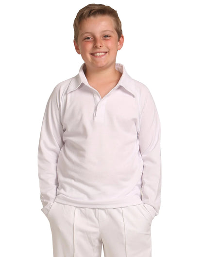 Kids TrueDry Mesh Knit Short Sleeve Cricket Long Sleeve Polo PS29KL - PrintaPromo