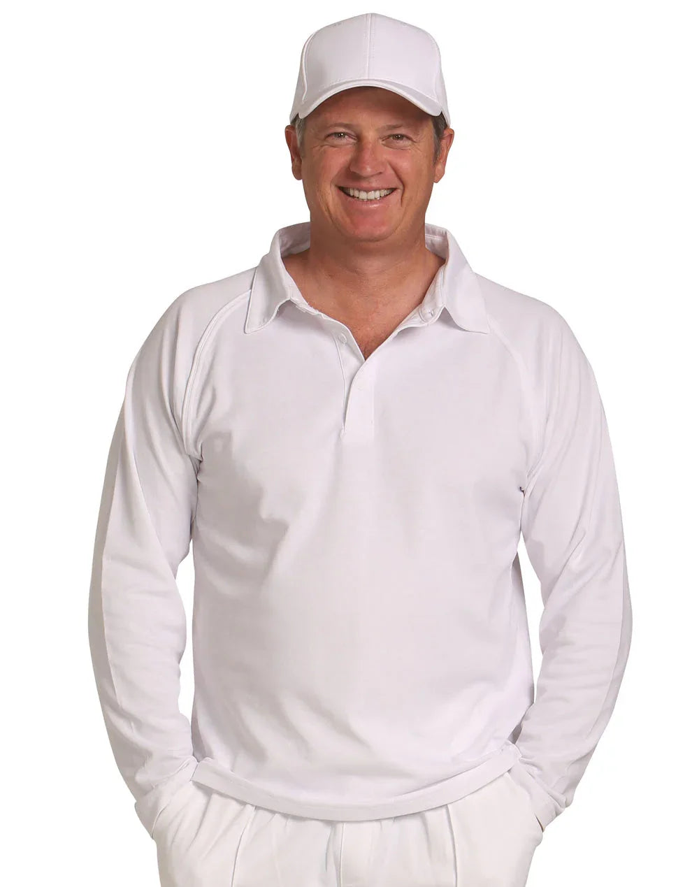 Mens TrueDry Mesh Knit Short Sleeve Cricket Long Sleeve Polo PS29L - PrintaPromo