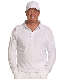 Mens TrueDry Mesh Knit Short Sleeve Cricket Long Sleeve Polo PS29L - PrintaPromo