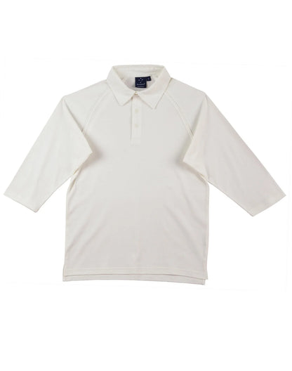 Mens TrueDry Mesh Knit Short Sleeve Cricket 3/4 Sleeve Polo PS29Q - PrintaPromo