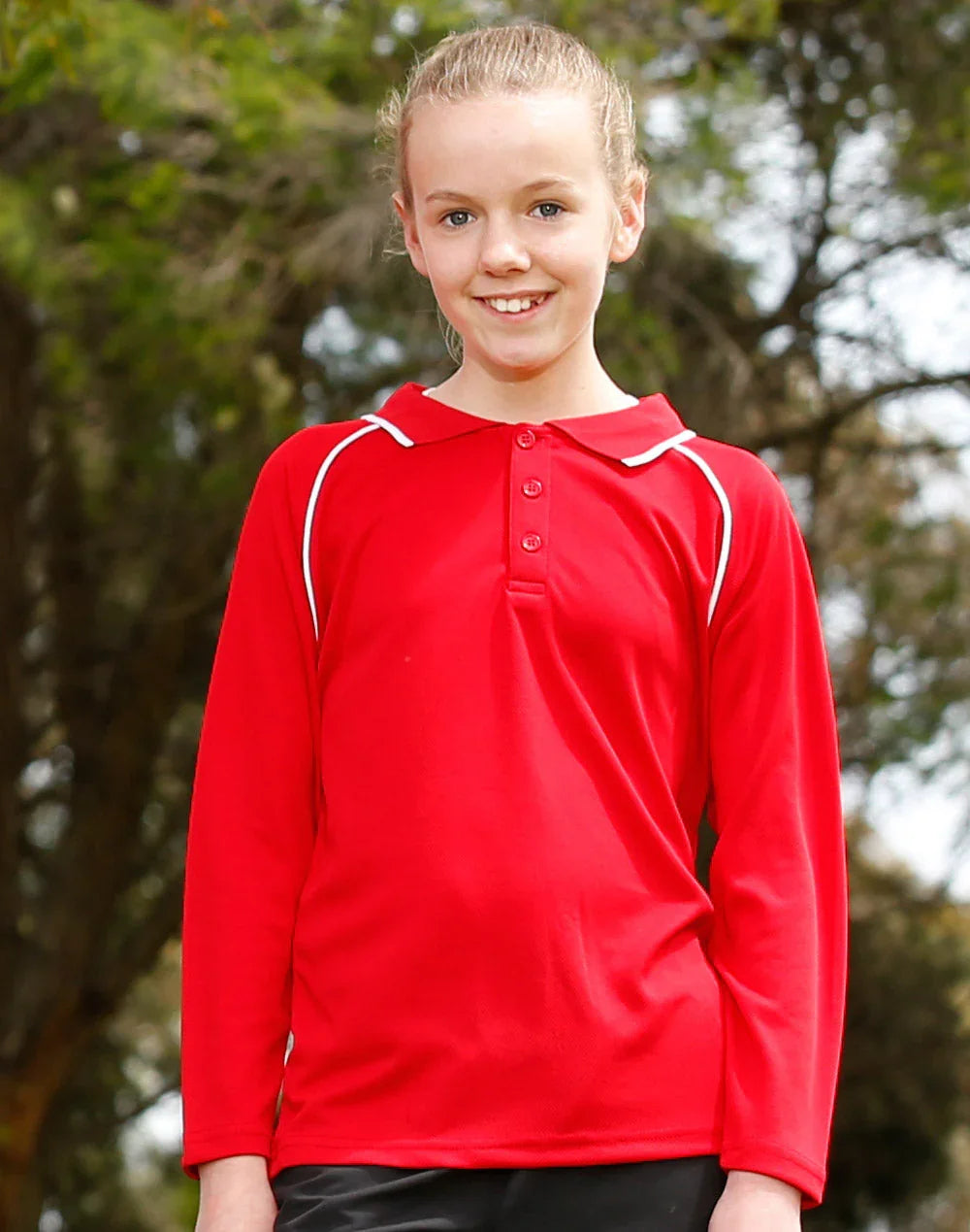 Kids CoolDry Long Sleeve Contrast Colour Polo PS43K - PrintaPromo