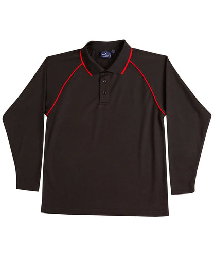 Kids CoolDry Long Sleeve Contrast Colour Polo PS43K - PrintaPromo