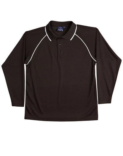 Kids CoolDry Long Sleeve Contrast Colour Polo PS43K - PrintaPromo