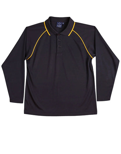 Kids CoolDry Long Sleeve Contrast Colour Polo PS43K - PrintaPromo