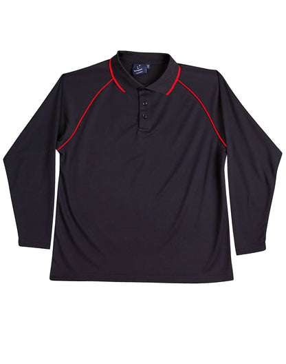 Kids CoolDry Long Sleeve Contrast Colour Polo PS43K - PrintaPromo