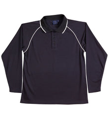 Kids CoolDry Long Sleeve Contrast Colour Polo PS43K - PrintaPromo