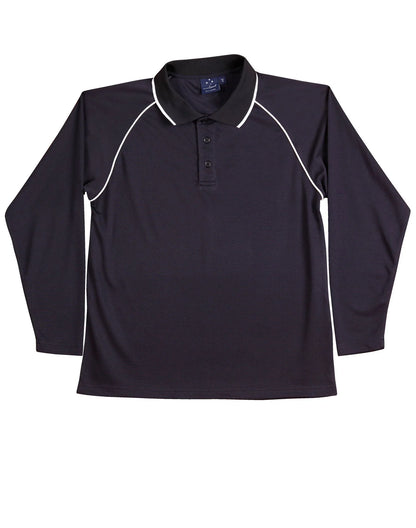 Kids CoolDry Long Sleeve Contrast Colour Polo PS43K - PrintaPromo