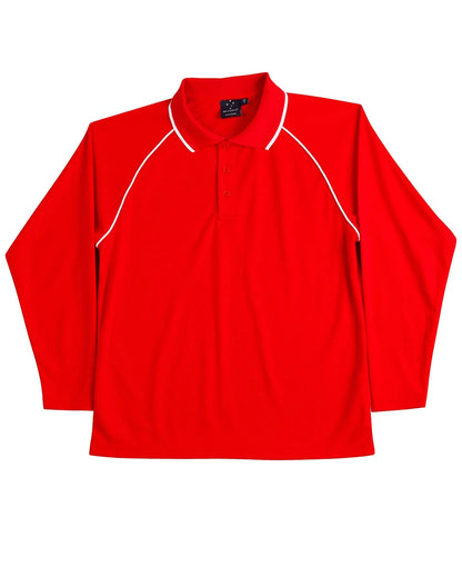 Kids CoolDry Long Sleeve Contrast Colour Polo PS43K - PrintaPromo