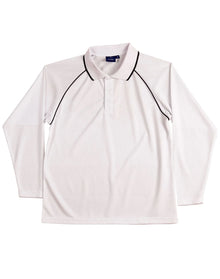 Mens CoolDry Long Sleeve Contrast Colour Polo PS43 - PrintaPromo