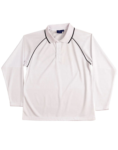 Kids CoolDry Long Sleeve Contrast Colour Polo PS43K - PrintaPromo