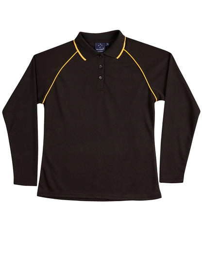 Ladies CoolDry Long Sleeve Contrast Colour Polo PS44 - PrintaPromo