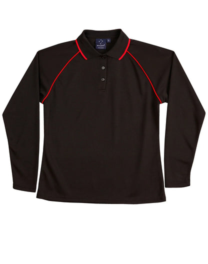 Ladies CoolDry Long Sleeve Contrast Colour Polo PS44 - PrintaPromo