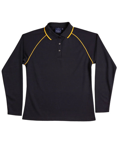 Ladies CoolDry Long Sleeve Contrast Colour Polo PS44 - PrintaPromo