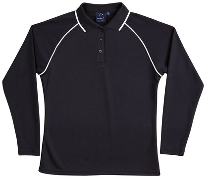 Ladies CoolDry Long Sleeve Contrast Colour Polo PS44 - PrintaPromo