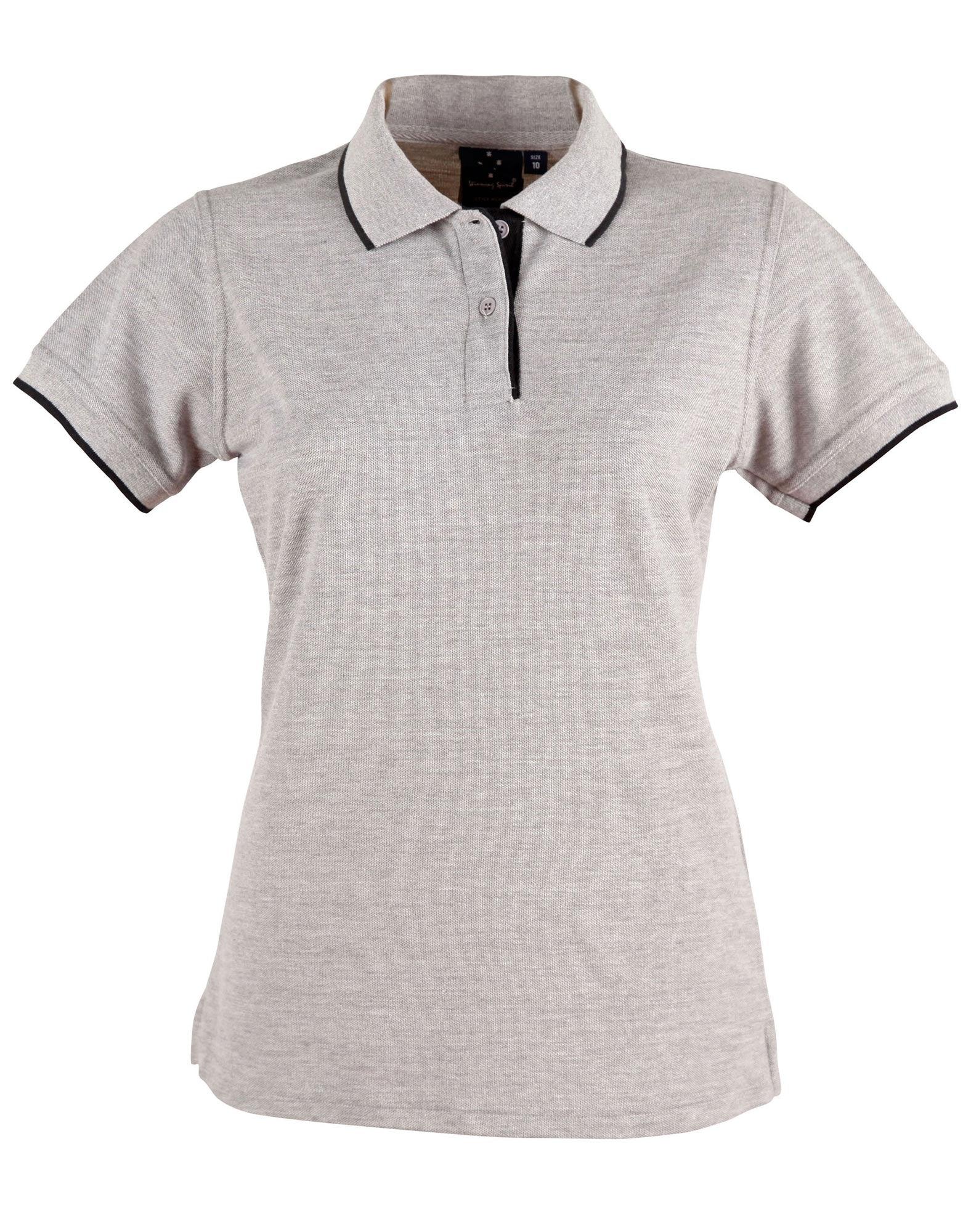 Ladies Poly/Cotton Contrast Pique Short Sleeve Polo PS48A - PrintaPromo