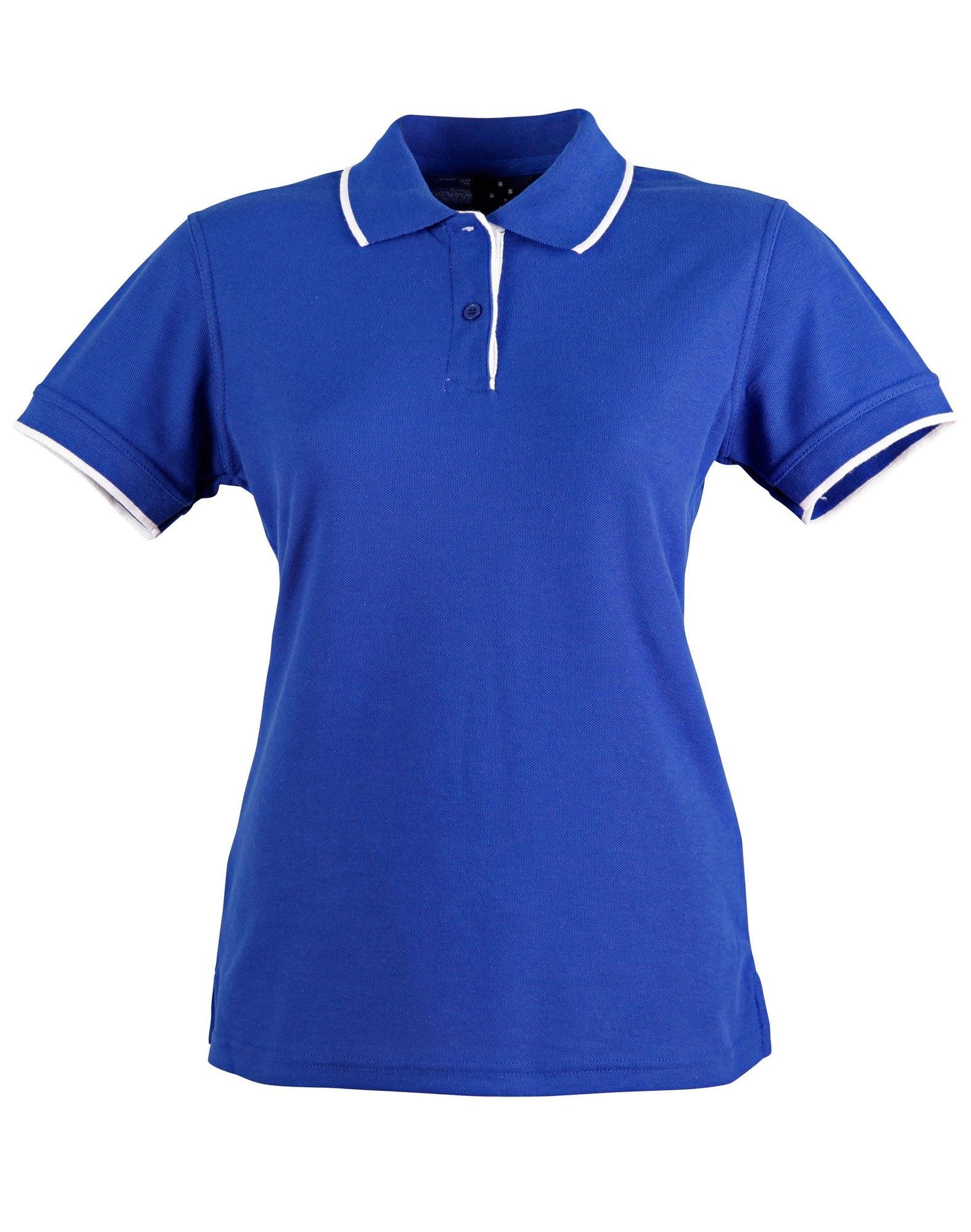 Ladies Poly/Cotton Contrast Pique Short Sleeve Polo PS48A - PrintaPromo