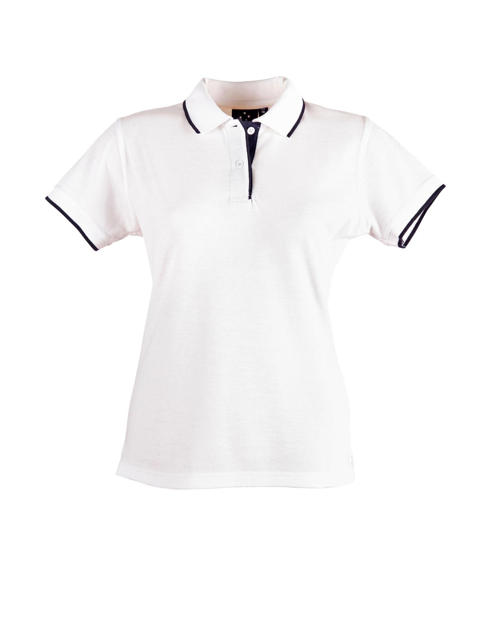 Ladies Poly/Cotton Contrast Pique Short Sleeve Polo PS48A - PrintaPromo