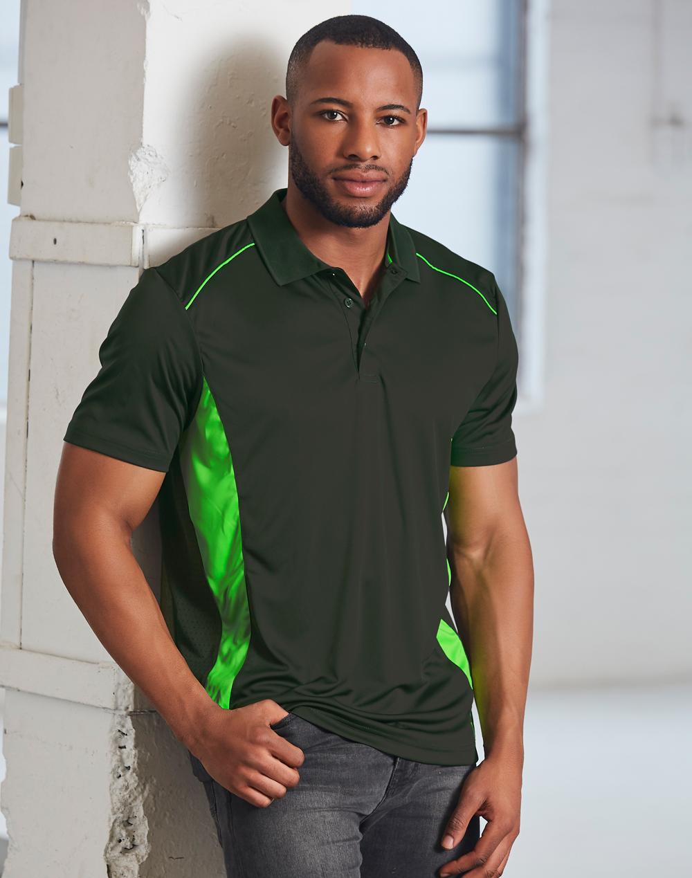 PS79 Mens CoolDry Short Sleeve Contrast Polo