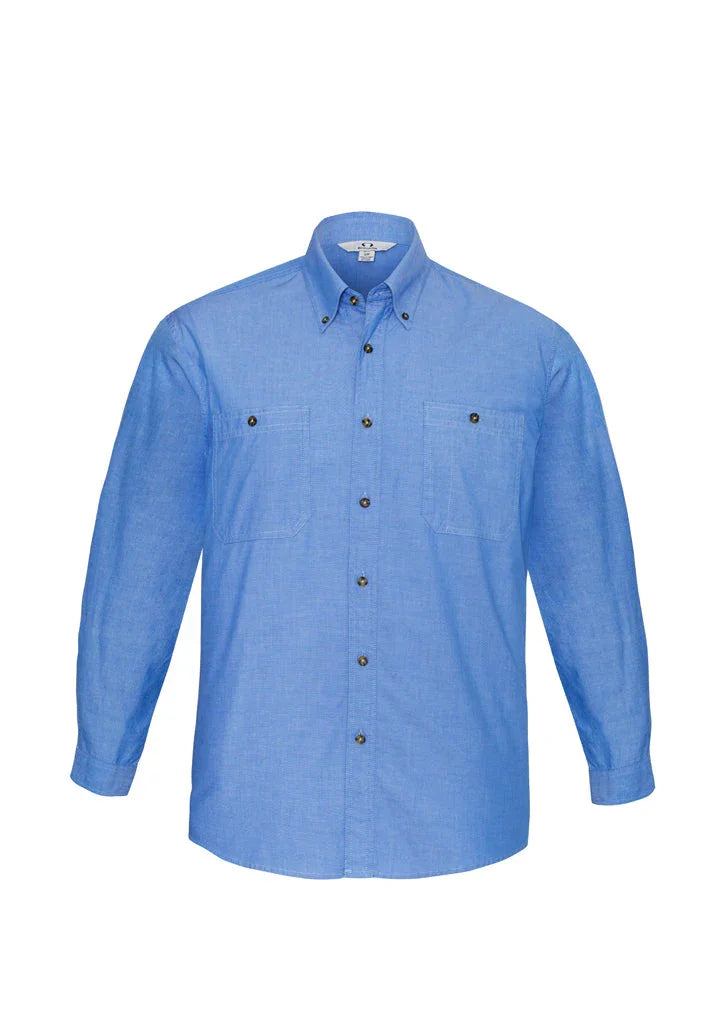 Mens Wrinkle Free Chambray Long Sleeve Shirt SH112 - PrintaPromo