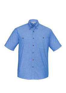 Mens Wrinkle Free Chambray Short Sleeve Shirt SH113 - PrintaPromo
