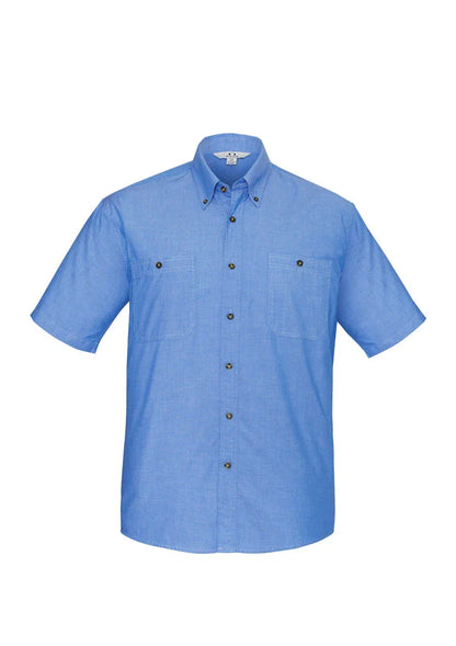 Mens Wrinkle Free Chambray Short Sleeve Shirt SH113 - PrintaPromo