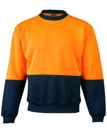 High Visibility Two Tone Crew Neck Safety Windcheater SW09 - PrintaPromo