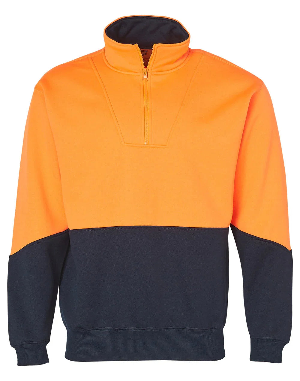 Mens High Visibility Long Sleeve Fleecy Sweat With Collar SW13A - PrintaPromo