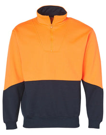 Mens High Visibility Long Sleeve Fleecy Sweat With Collar SW13A - PrintaPromo