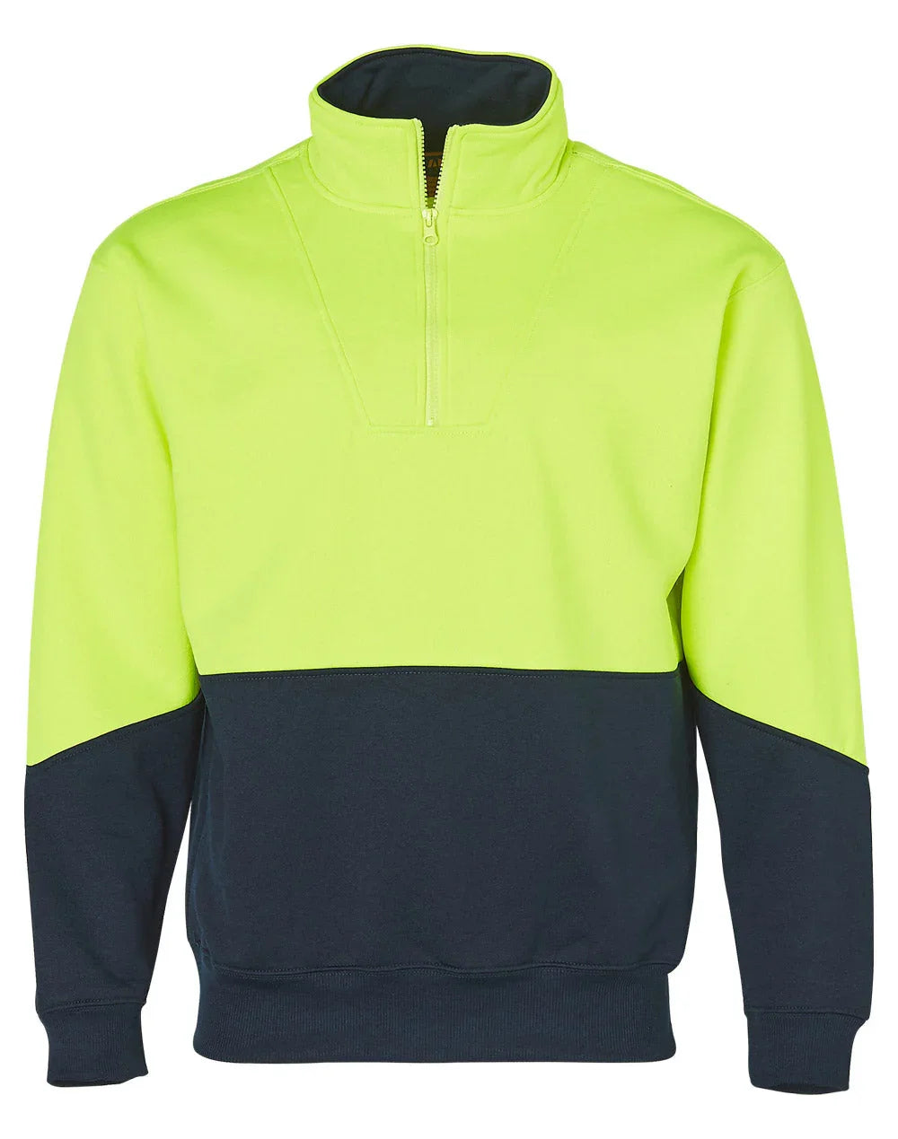 Mens High Visibility Long Sleeve Fleecy Sweat With Collar SW13A - PrintaPromo