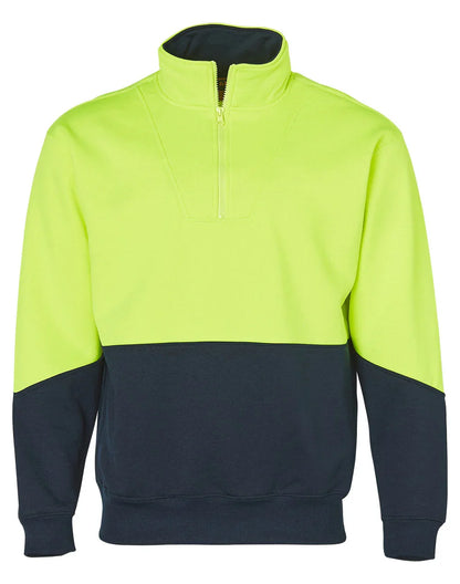 Mens High Visibility Long Sleeve Fleecy Sweat With Collar SW13A - PrintaPromo